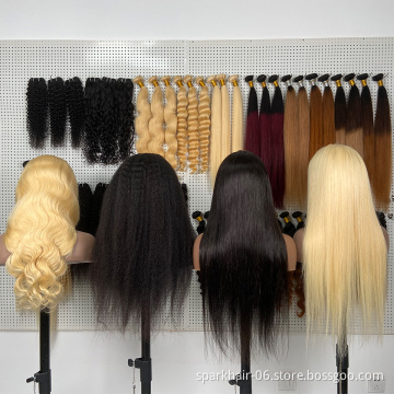 100% Mink Raw Virgin Cuticle Aligned Brazilian Blonde Lace Frontal Wig Human Hair 613 Transparent Lace Front Wigs With Baby Hair